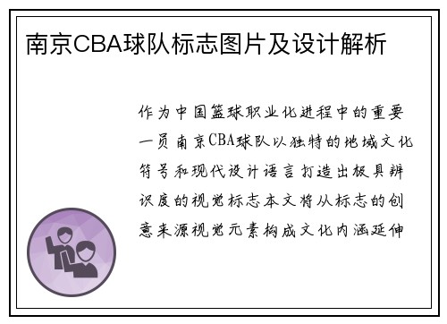 南京CBA球队标志图片及设计解析
